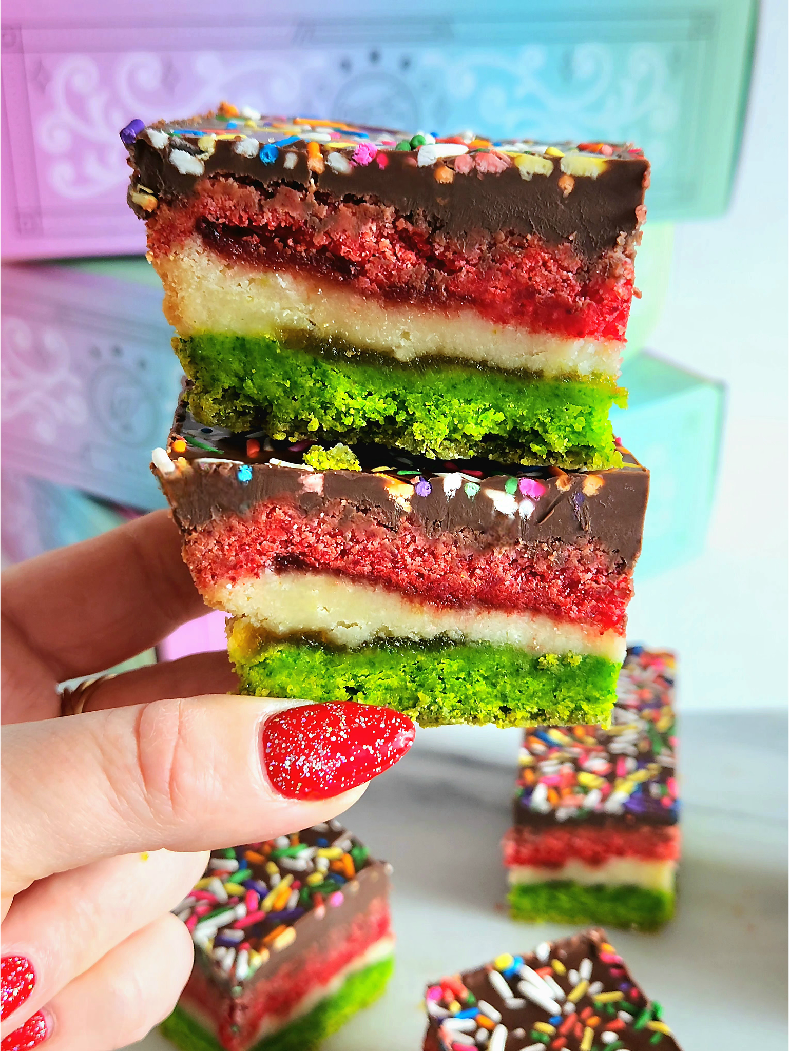 Rainbow Cookie Shortbread