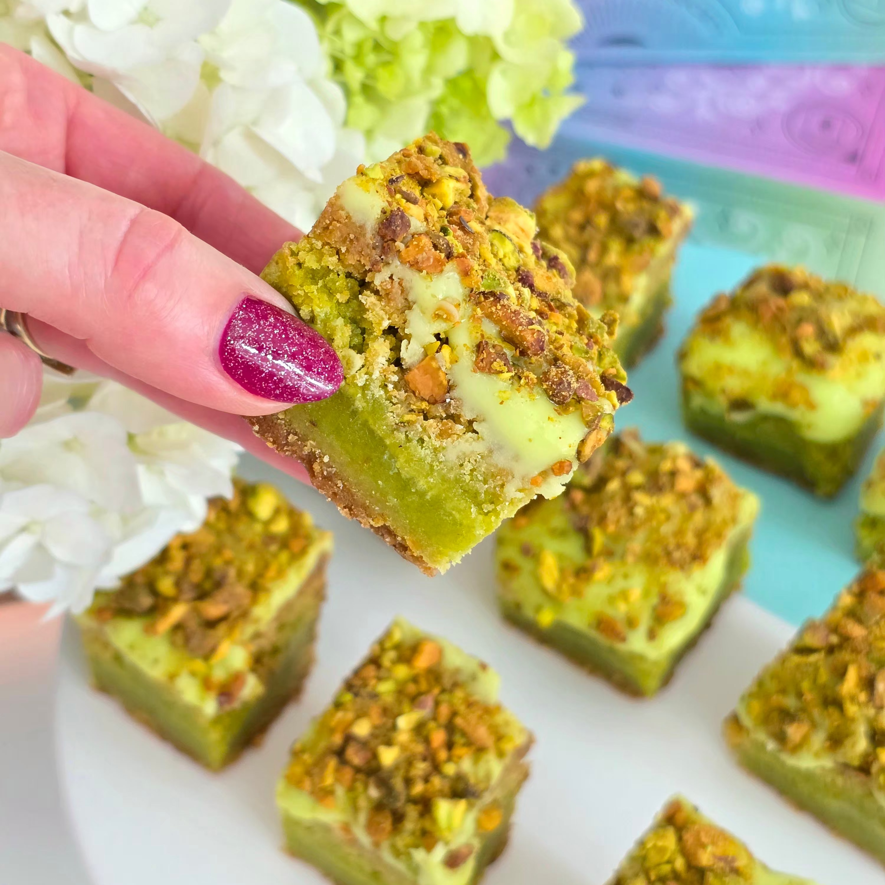 Pistachio Bakewell Shortbread